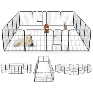 Heavy-Duty Iron Dog Playpen - 8 Panels