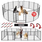 VISCOO Portable 16-Panel Dog Playpen with Gate