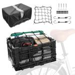 Large Collapsible Bike Basket with Waterproof Cover