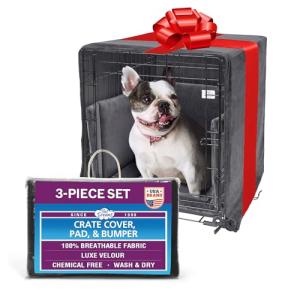 Dog Crate Cover, Mat & Bumper Pad Set