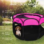Portable Indoor/Outdoor Pet Playpen Tent, Small, Pink