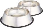 Stainless Steel Non-Skid Dog Bowls, 2-Pack