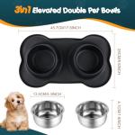 Double Dog Food Bowls with No-Spill Mat