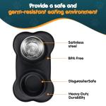 Double Dog Food Bowls with No-Spill Mat