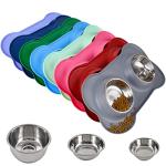 Juqiboom Stainless Steel Dog Bowls with Silicone Mat