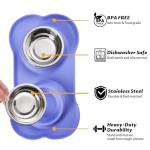 Dog Bowls Set with Non-Skid Mat and Scoop