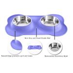 Dog Bowls Set with Non-Skid Mat and Scoop