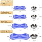 Dog Bowls Set with Non-Skid Mat and Scoop