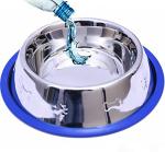 2 Pack Etched Stainless Steel Dog Bowls