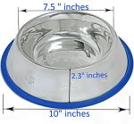 2 Pack Etched Stainless Steel Dog Bowls