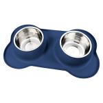 Stainless Steel Dog Bowl Set with No Spill Mat
