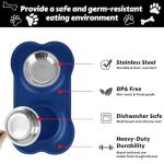 Stainless Steel Dog Bowl Set with No Spill Mat