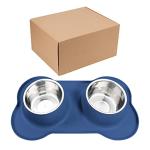 Stainless Steel Dog Bowl Set with No Spill Mat