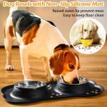 Stainless Steel Dog Bowls with Non-Skid Mat