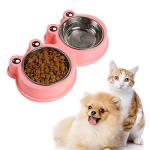 Skrtuan Stainless Steel Double Bowls for Pets