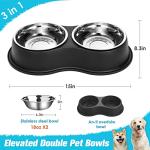 Stainless Steel Double Dog Bowl with Non-Slip Base
