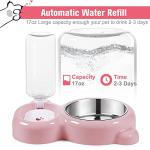 Pink Food and Water Bowl Set for Dogs