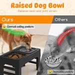 URPOWER Adjustable Elevated Slow Feeder Dog Bowls
