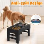 URPOWER Adjustable Elevated Slow Feeder Dog Bowls