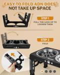 Adjustable Elevated Dog Bowls with Stainless Steel Dishes
