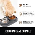 Waterproof Feeding Mat Set with Dog Bowls