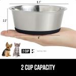 Heavy Duty Stainless Steel Dog Bowls - Set of 2