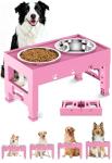 Adjustable Raised Dog Bowls with Stainless Steel Set