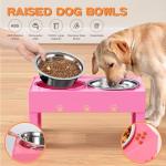 Adjustable Raised Dog Bowls with Stainless Steel Set