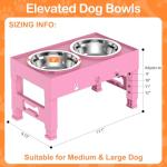 Adjustable Raised Dog Bowls with Stainless Steel Set