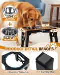 Adjustable Elevated Dog Bowls with Stainless Steel Dishes