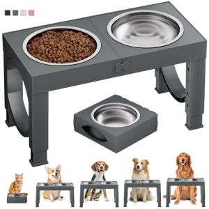 Adjustable Elevated Dog Bowls for Large Breeds