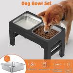 Adjustable Elevated Dog Bowls with Stainless Steel Bowls