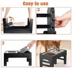 Adjustable Elevated Dog Bowls with Stainless Steel Bowls