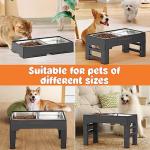 Adjustable Elevated Dog Bowls with Stainless Steel Bowls