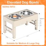 Adjustable Elevated Dog Bowls with Stainless Steel Set