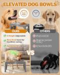 Adjustable Elevated Dog Bowls with Stainless Steel Dishes