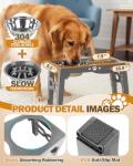 Adjustable Elevated Dog Bowls with Stainless Steel Dishes