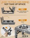 Adjustable Elevated Dog Bowls with Stainless Steel Dishes
