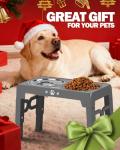 Adjustable Elevated Dog Bowls with Stainless Steel Dishes