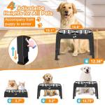 Adjustable Elevated Dog Bowls with Stainless Steel Feeders