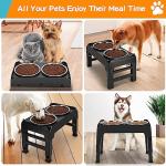 Adjustable Elevated Dog Bowls with Stainless Steel Feeders