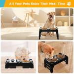 Adjustable Elevated Dog Bowls with Stainless Steel Bowls