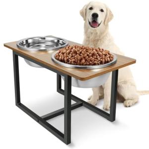 Elevated Dog Bowls with Stainless Steel for Large Dogs