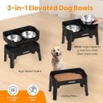 URPOWER Adjustable Elevated Dog Bowl Set