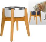 Adjustable Bamboo Dog Bowl Stand for Large Breeds