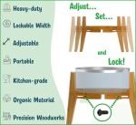 Adjustable Bamboo Dog Bowl Stand for Large Breeds