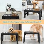 Adjustable Elevated Dog Bowls with Stainless Steel Inserts