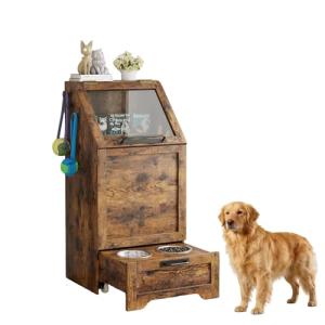 Takywep Elevated Dog Feeding Station with Storage