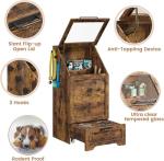 Takywep Elevated Dog Feeding Station with Storage