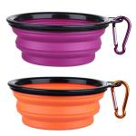 Collapsible Dog Bowls Set with Carabiners – 2 Pack